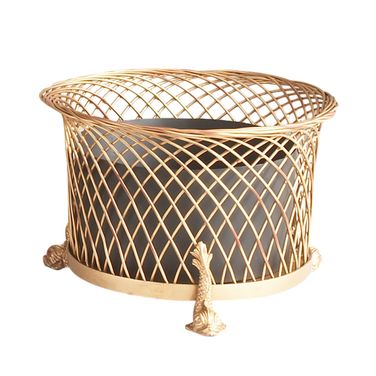 Round Dolphin Planter In Gold