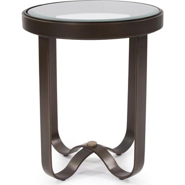 Round Metal Side Table In Bronze