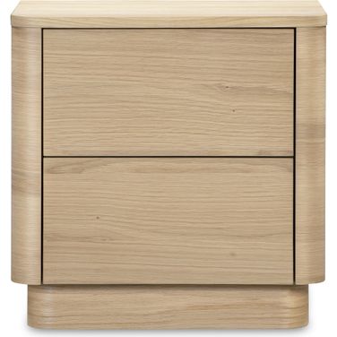 Round Off Tall Nightstand In Natural Oak