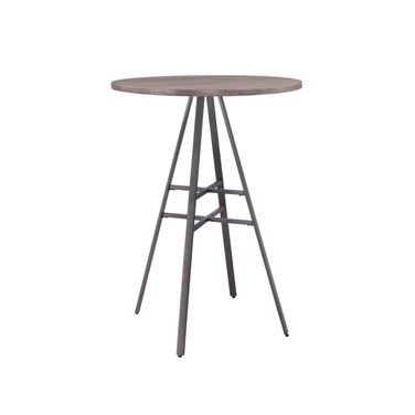 Stockton Round Pub Table with Grey Oak Top In Slate Grey