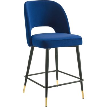 Rouse Performance Velvet Counter Stool In Navy