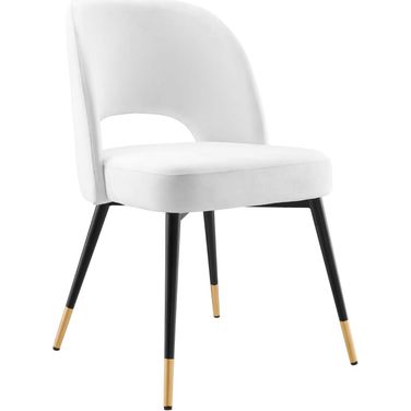 Rouse Performance Velvet Dining Side Chair In White