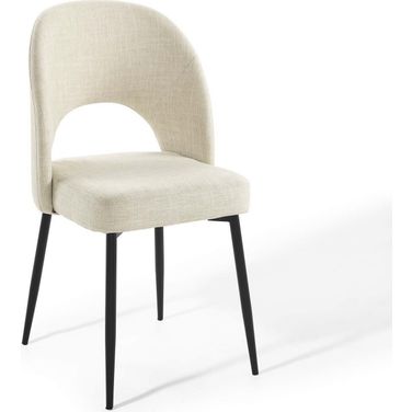 Rouse Upholstered Fabric Dining Side Chair In White