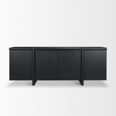 Rowan 4-Door Closed Sideboard In Black Oak