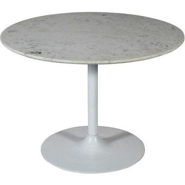 Rowan 42 Inch Pedestal Round Marble Dining Table In White