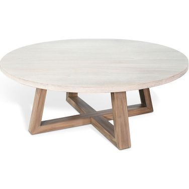 Rowan Round Coffee Table In Light Grey and Wheat
