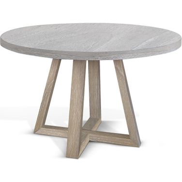 Rowan Round Dining Table In Light Gray and Wheat
