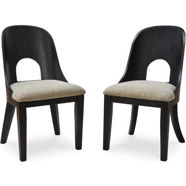 Rowanbeck Dining Chair Set of 2 In Black and Gray