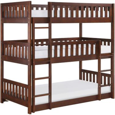 Rowe Dark Cherry Triple Bunk Bed
