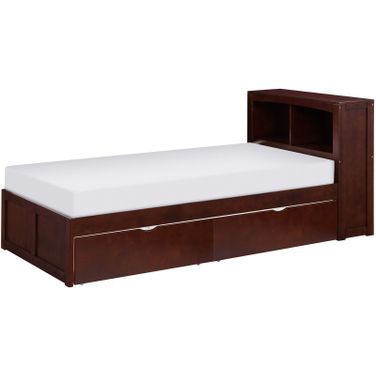 Rowe Twin Bookcase Bed with Storage Boxes In Cherry