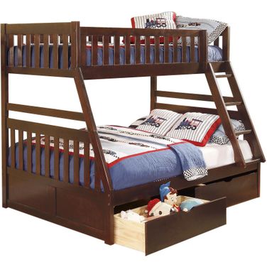 Rowe Twin/Full Bunk Bed with Storage Boxes In Cherry