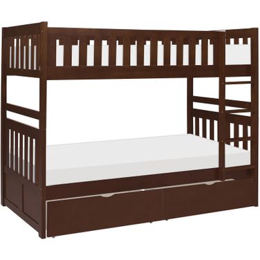 Rowe Twin/Twin Bunk Bed with Storage Boxes In Cherry