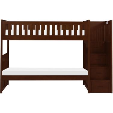 Rowe Dark Cherry Twin Over Twin Step Bunk Bed