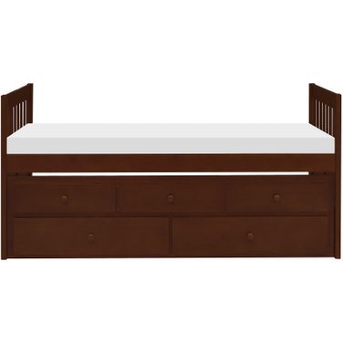 Rowe Dark Cherry Twin Storage Trundle Bed