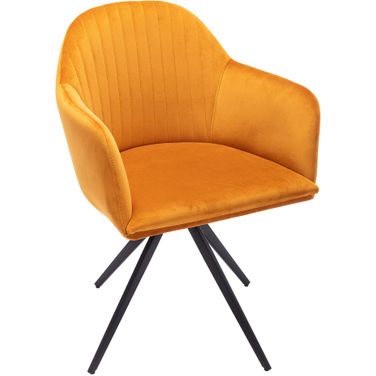 Rowe Swivel Arm Chair In Cognac Velvet