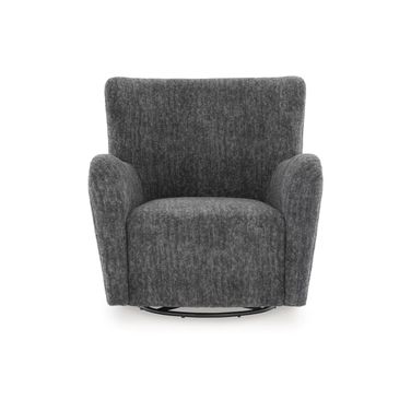 Rowenburg Swivel Glider Accent Chair In Heather Charcoal