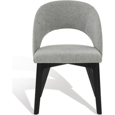 Rowland Linen Dining Chair In Grey and Black