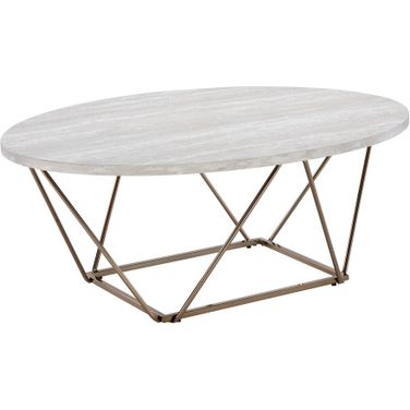 Rowyn Faux Marble Top Cocktail In Gray