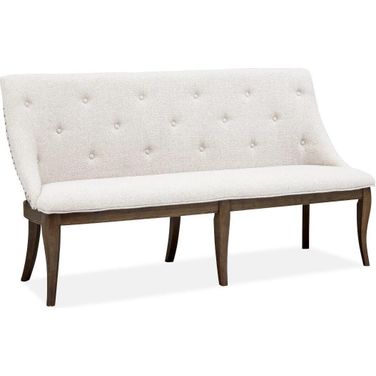 Roxbury Manor Wood Bench With Upholstered Seat And Back