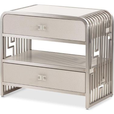 Roxbury Park Metal Nightstand In Stainless Steel
