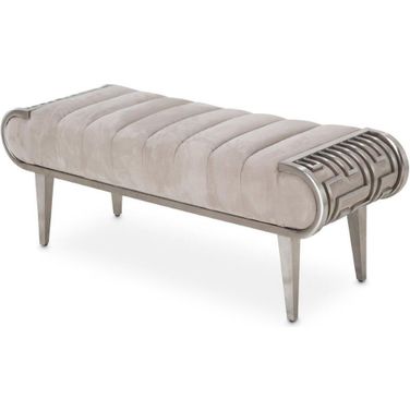 Roxbury Park Tufted Bench In Stainless Steel