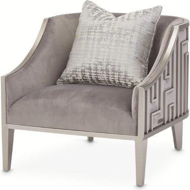 Roxbury Park Velvet Accent Chair In Gray Pearl/Stainless Steel