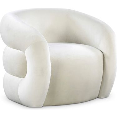 Roxbury Velvet Accent Chair In Cream