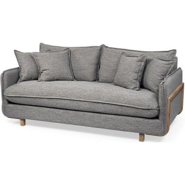 Roy I 84 Inch Castlerock Gray Upholstered Three Seater Sofa