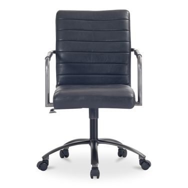Roy Leather Office Chair In Black