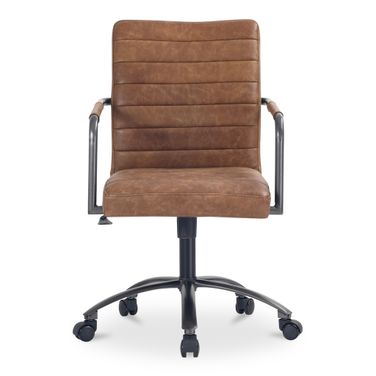 Roy Leather Office Chair In Open Road Brown