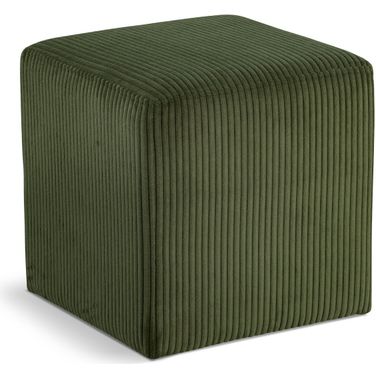 Roy Microsuede Fabric Square Ottoman In Green