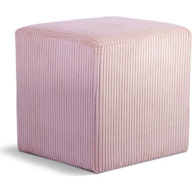 Roy Microsuede Fabric Square Ottoman In Pink