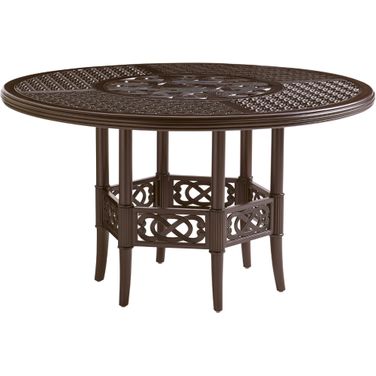 Royal Kahala Black Sands Dining Table with Cast Top In Dark Brown