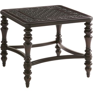 Royal Kahala Black Sands Square End Table In Dark Brown