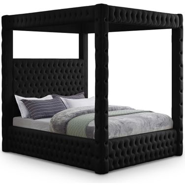 Royal Velvet King Bed In Black