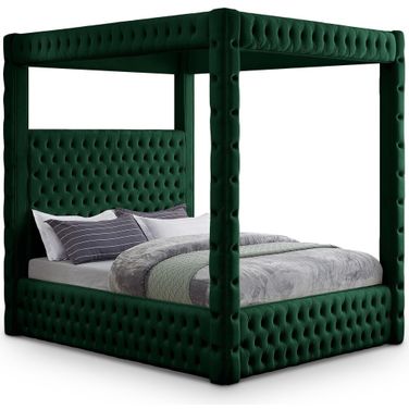 Royal Velvet Queen Bed In Green