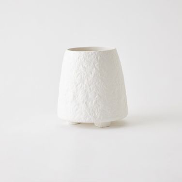 Rubble Tapered Planter In White