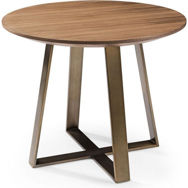 Rubi Canaletto Walnut And Brushed Yellow Bronze End Table