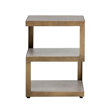 Rubix End Table In Grey and Antique Brass