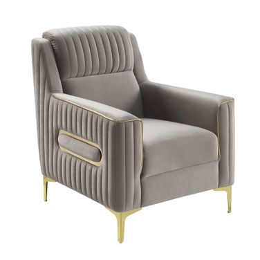 Ruby Chair In Taupe and Gold