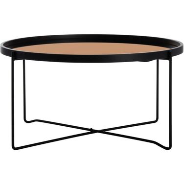 Ruby Round Tray Top Coffee Table in Rose Gold