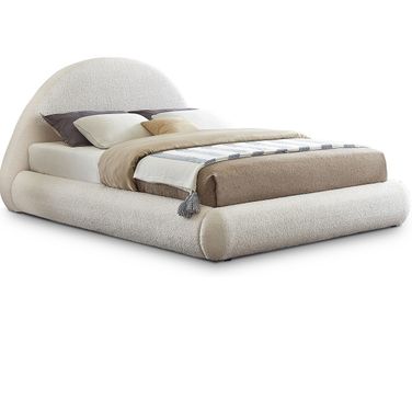 Rudy Teddy Fabric Queen Bed In Cream