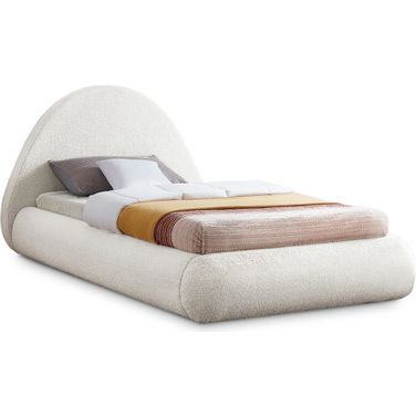 Rudy Teddy Fabric Twin Bed In Cream