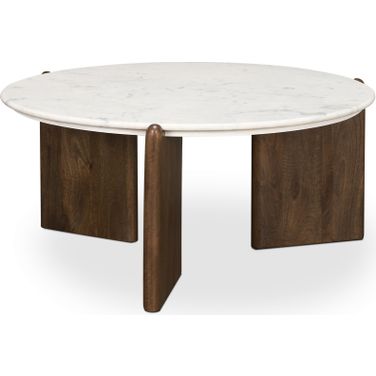 Rumer Coffee Table In White And Dark Brown