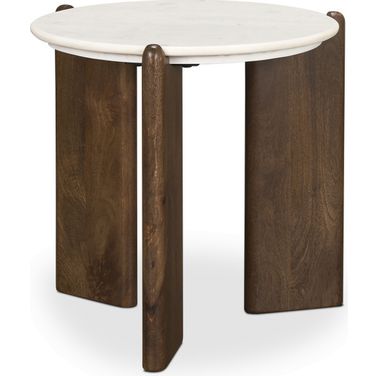 Rumer Side Table In White And Dark Brown