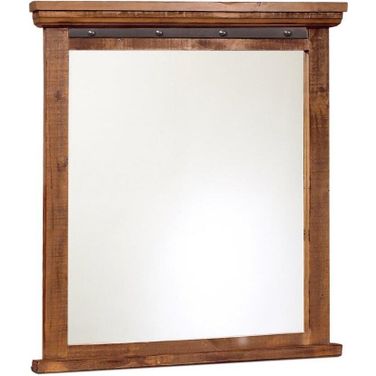 Rustic City Industrial Metal Accents Mirror