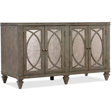 Rustic Glam Light Wood Credenza