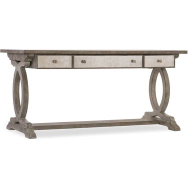 Rustic Glam Light Wood Trestle Desk