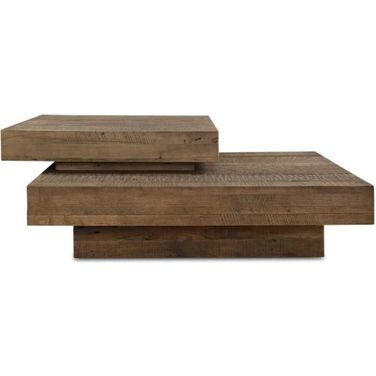 Rustic Planes Modern Coffee Table In Woodtone