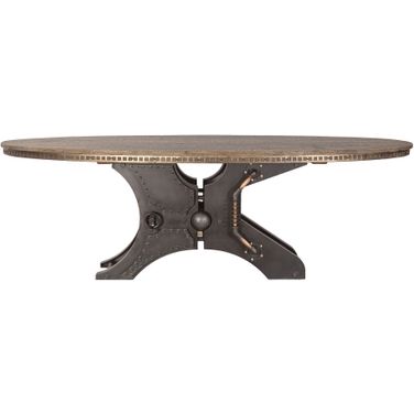 Rustic Revival Oval Dining Table In Gray